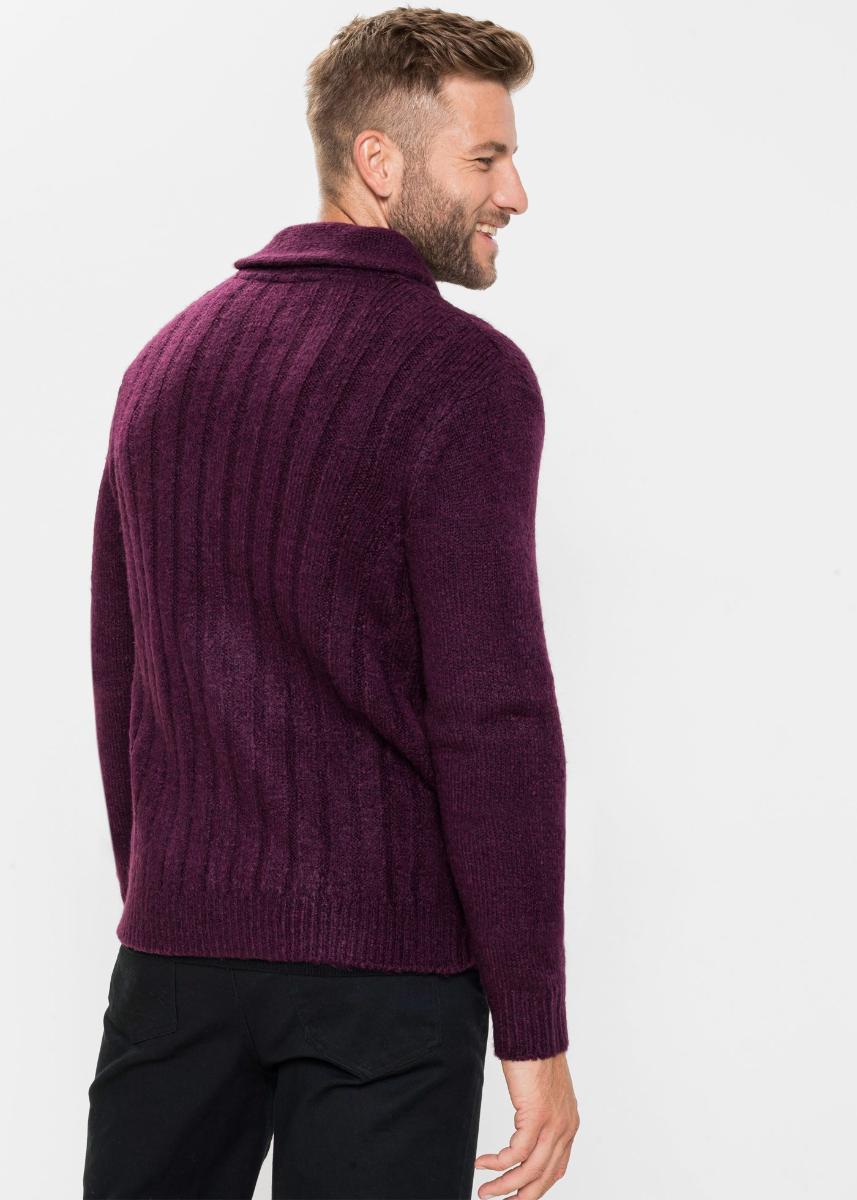 Bordový pletený sveter 